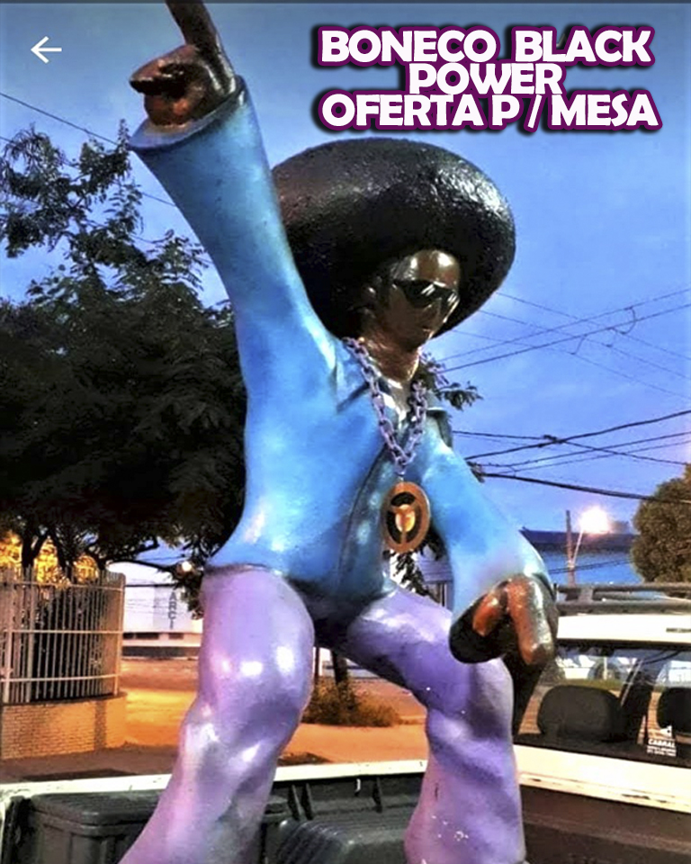 DECORACAO FESTA RETRO - BONECO BLACK POWER